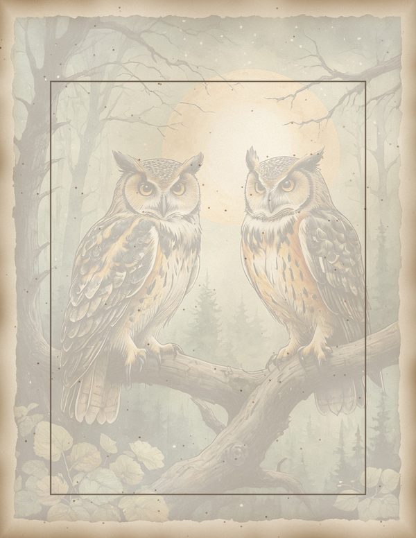 Junk Journal Kit: Printable Pages, Cards, Tags and Ephemera - Harvest Moon Owls - Commercial Use — image 54