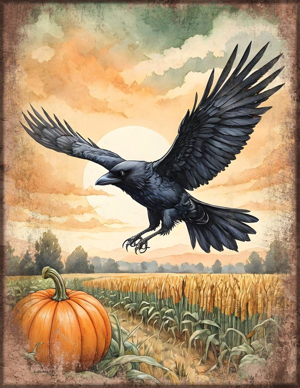 Junk Journal Kit: Printable Pages, Cards, Tags and Ephemera - Harvest Moon Ravens - Commercial Use — image 6