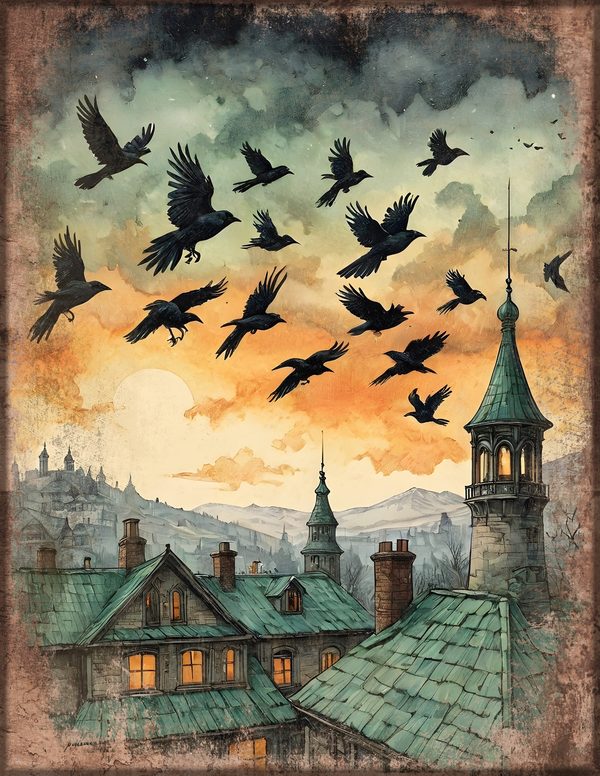 Junk Journal Kit: Printable Pages, Cards, Tags and Ephemera - Harvest Moon Ravens - Commercial Use — image 10