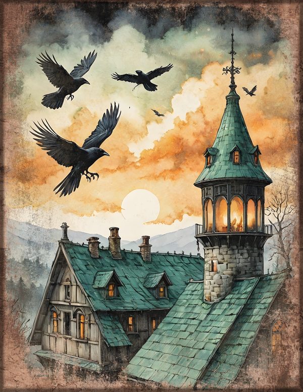 Junk Journal Kit: Printable Pages, Cards, Tags and Ephemera - Harvest Moon Ravens - Commercial Use — image 14