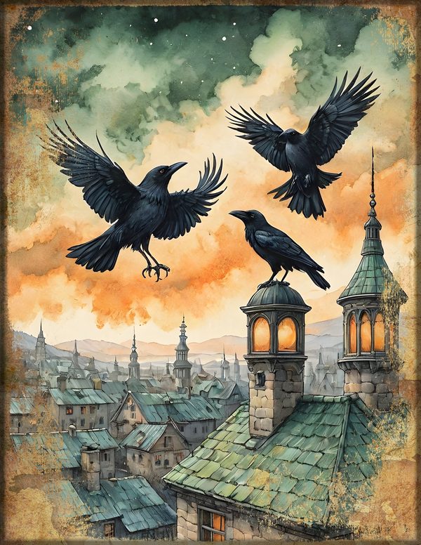 Junk Journal Kit: Printable Pages, Cards, Tags and Ephemera - Harvest Moon Ravens - Commercial Use — image 23