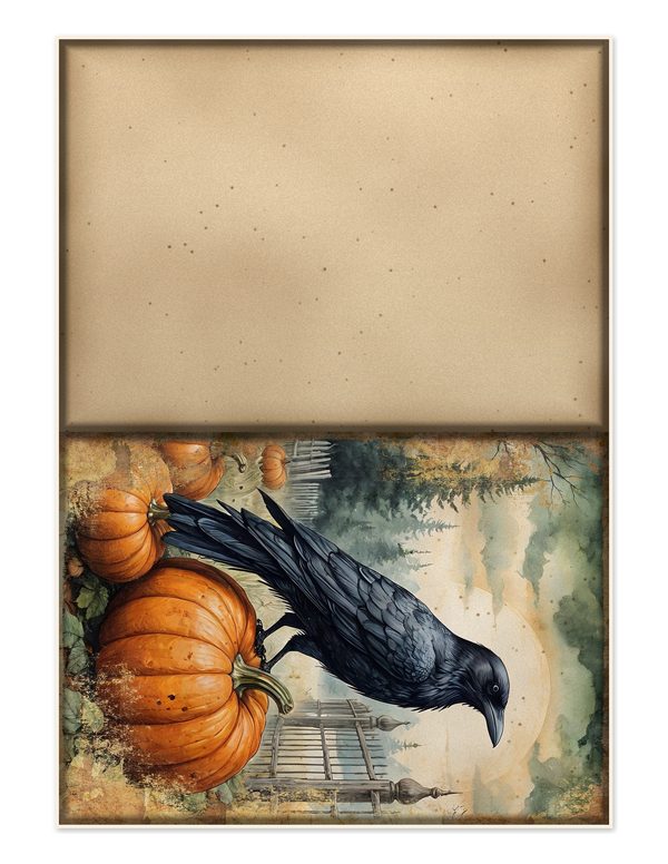 Junk Journal Kit: Printable Pages, Cards, Tags and Ephemera - Harvest Moon Ravens - Commercial Use — image 26