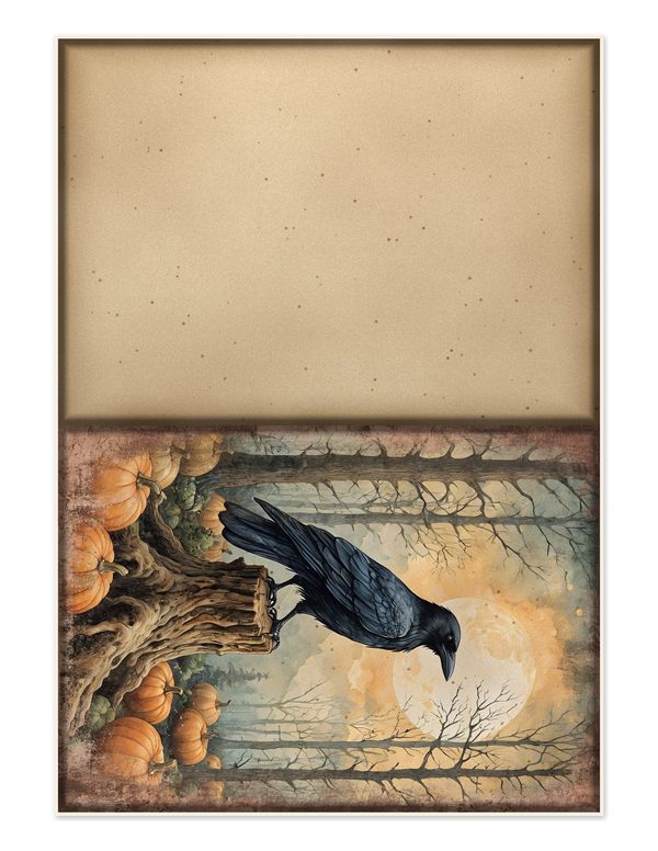 Junk Journal Kit: Printable Pages, Cards, Tags and Ephemera - Harvest Moon Ravens - Commercial Use — image 27
