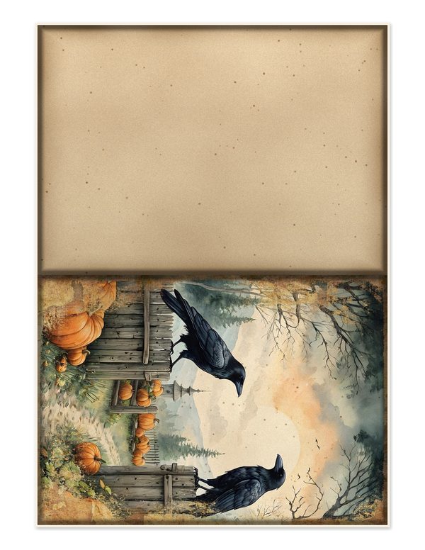 Junk Journal Kit: Printable Pages, Cards, Tags and Ephemera - Harvest Moon Ravens - Commercial Use — image 28