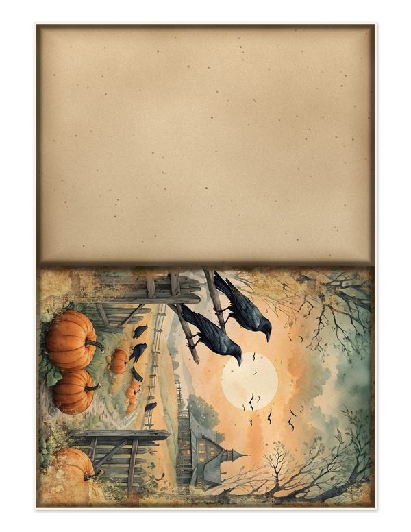 Junk Journal Kit: Printable Pages, Cards, Tags and Ephemera - Harvest Moon Ravens - Commercial Use — image 30