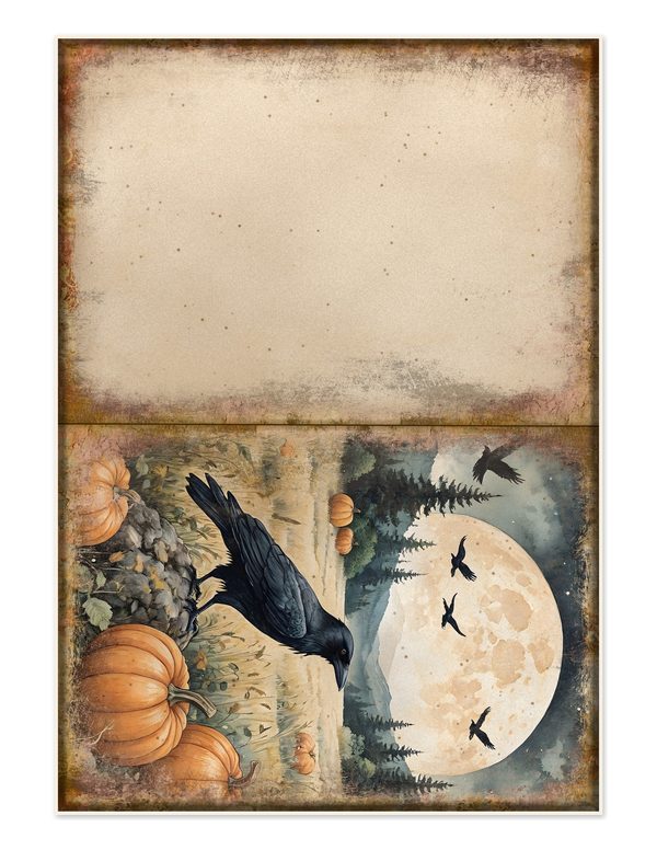 Junk Journal Kit: Printable Pages, Cards, Tags and Ephemera - Harvest Moon Ravens - Commercial Use — image 32