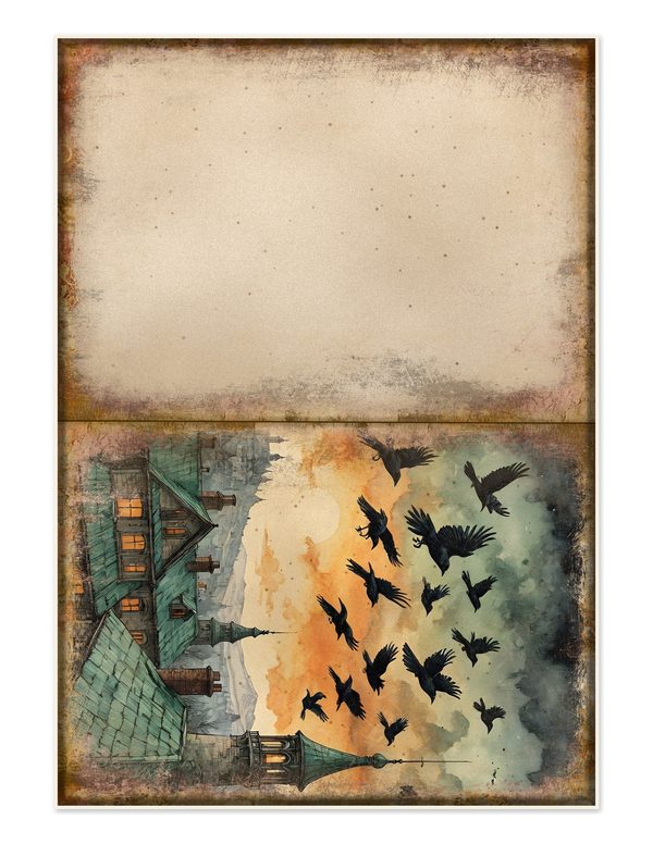Junk Journal Kit: Printable Pages, Cards, Tags and Ephemera - Harvest Moon Ravens - Commercial Use — image 35