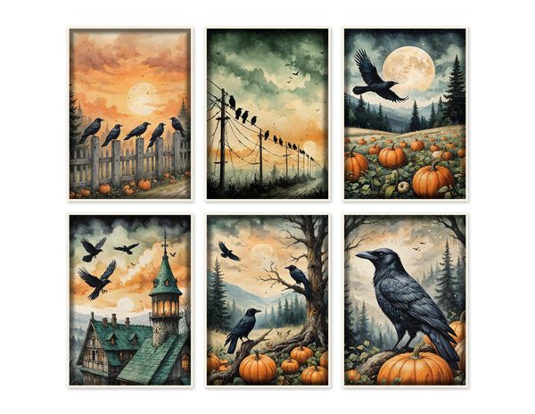Junk Journal Kit: Printable Pages, Cards, Tags and Ephemera - Harvest Moon Ravens - Commercial Use — image 53