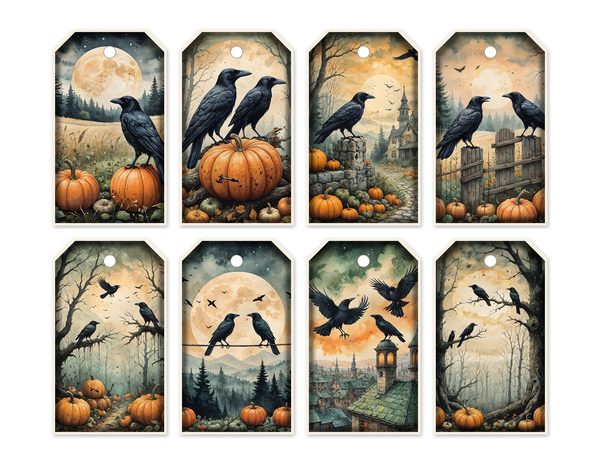 Junk Journal Kit: Printable Pages, Cards, Tags and Ephemera - Harvest Moon Ravens - Commercial Use — image 54