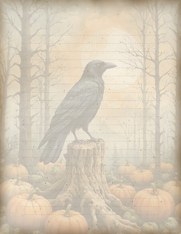 Junk Journal Kit: Printable Pages, Cards, Tags and Ephemera - Harvest Moon Ravens - Commercial Use — image 59