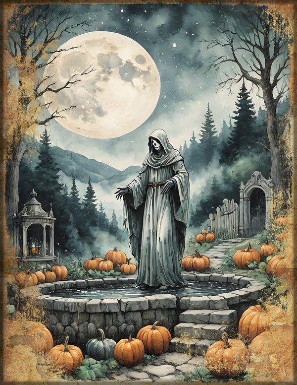 Junk Journal Papers: Printable Vintage Pages - Harvest Moon Hauntings - Commercial Use — image 7