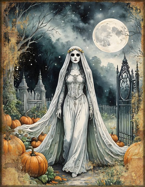 Junk Journal Papers: Printable Vintage Pages - Harvest Moon Hauntings - Commercial Use — image 9