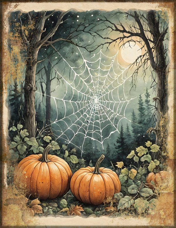 Junk Journal Papers: Printable Vintage Pages - Harvest Moon Hauntings - Commercial Use — image 11