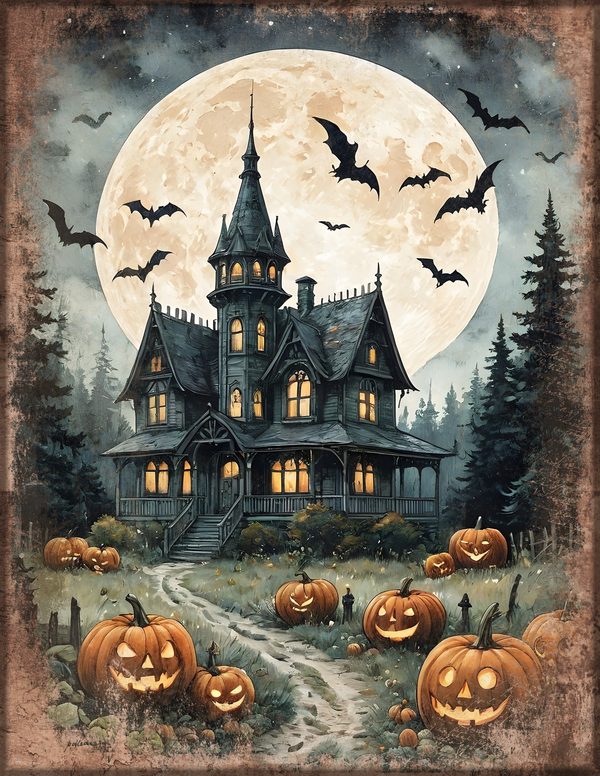 Junk Journal Papers: Printable Vintage Pages - Harvest Moon Hauntings - Commercial Use — image 18
