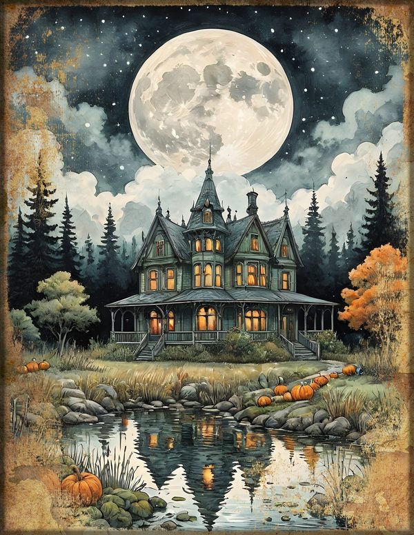 Junk Journal Papers: Printable Vintage Pages - Harvest Moon Hauntings - Commercial Use — image 19
