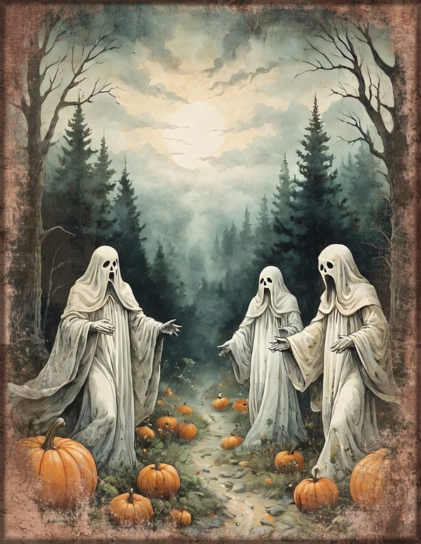Junk Journal Papers: Printable Vintage Pages - Harvest Moon Hauntings - Commercial Use — image 20