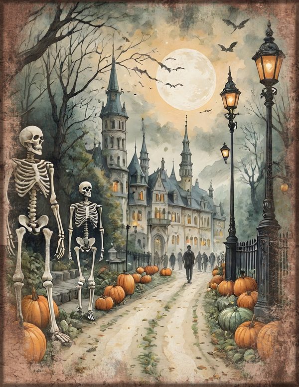 Junk Journal Papers: Printable Vintage Pages - Harvest Moon Hauntings - Commercial Use — image 24