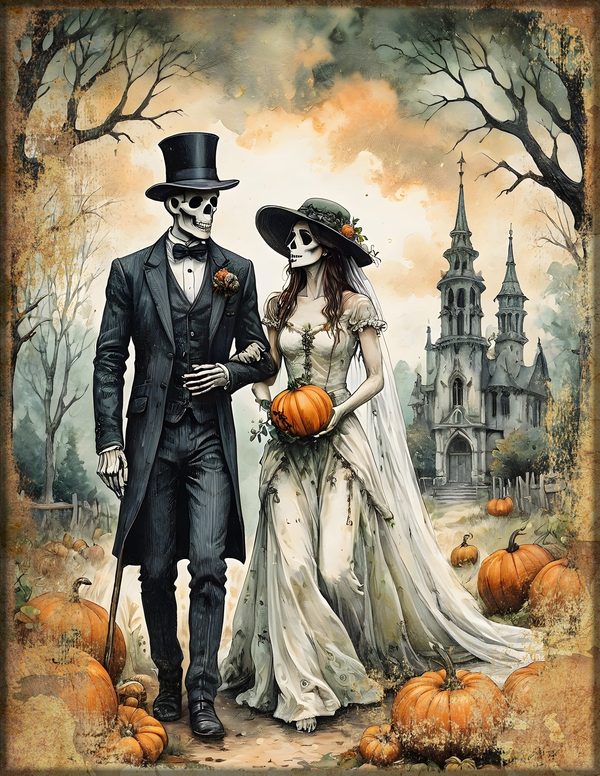 Junk Journal Papers: Printable Vintage Pages - Harvest Moon Hauntings - Commercial Use — image 25