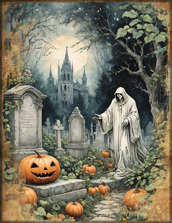 Junk Journal Papers: Printable Vintage Pages - Harvest Moon Hauntings - Commercial Use — image 27