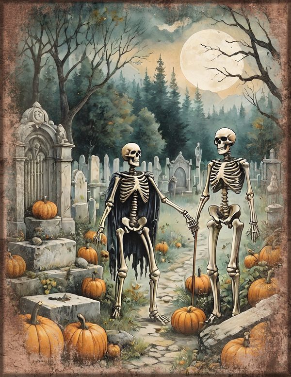 Junk Journal Papers: Printable Vintage Pages - Harvest Moon Hauntings - Commercial Use — image 30
