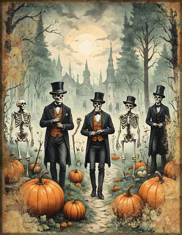 Junk Journal Papers: Printable Vintage Pages - Harvest Moon Hauntings - Commercial Use — image 31