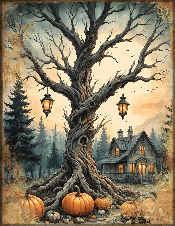 Junk Journal Papers: Printable Vintage Pages - Harvest Moon Hauntings - Commercial Use — image 33