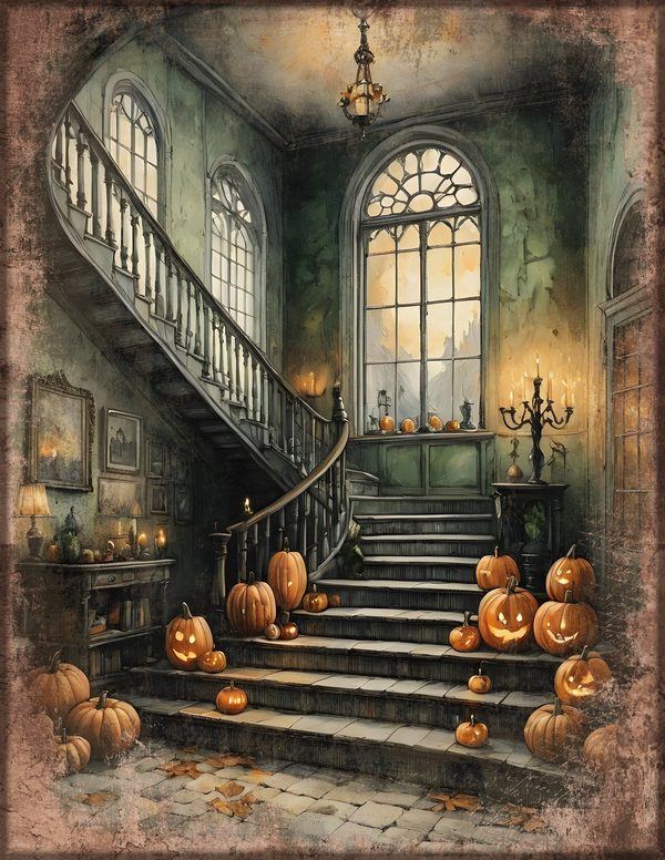 Junk Journal Papers: Printable Vintage Pages - Harvest Moon Hauntings - Commercial Use — image 34