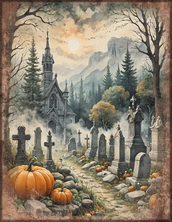 Junk Journal Papers: Printable Vintage Pages - Harvest Moon Hauntings - Commercial Use — image 36
