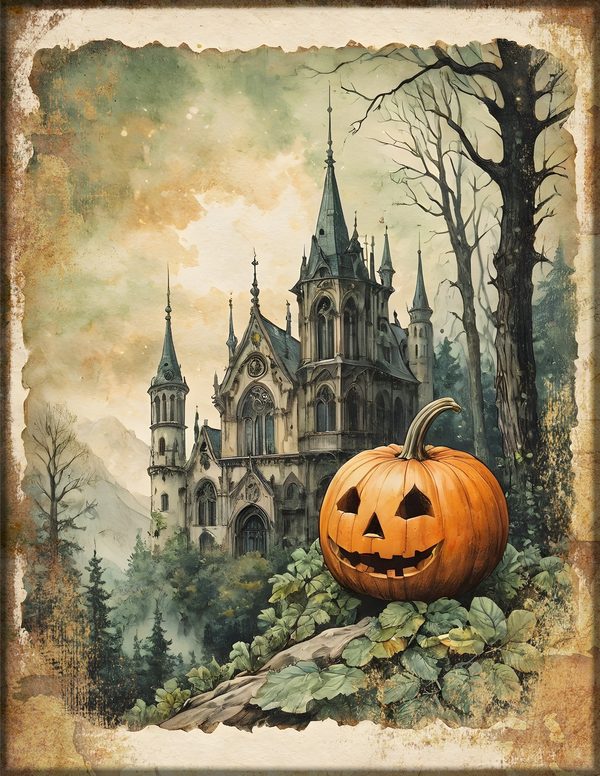 Junk Journal Papers: Printable Vintage Pages - Harvest Moon Hauntings - Commercial Use — image 39