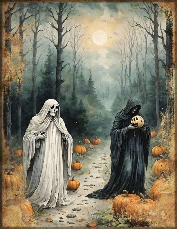 Junk Journal Papers: Printable Vintage Pages - Harvest Moon Hauntings - Commercial Use — image 43