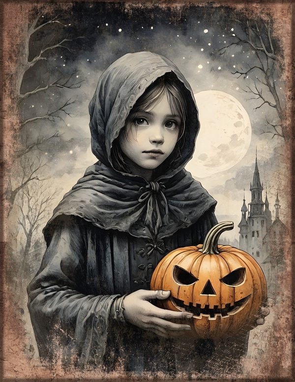 Junk Journal Papers: Printable Vintage Pages - Harvest Moon Hauntings - Commercial Use — image 48