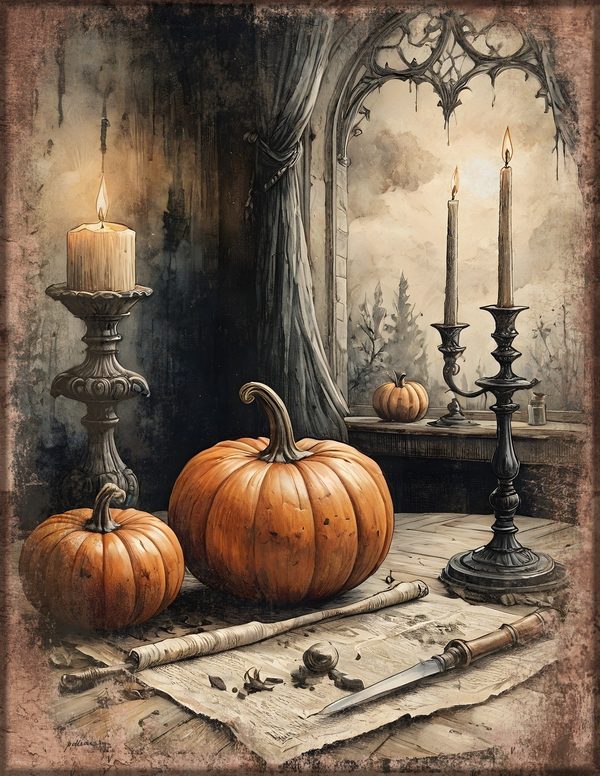 Junk Journal Papers: Printable Vintage Pages - Harvest Moon Hauntings - Commercial Use — image 50