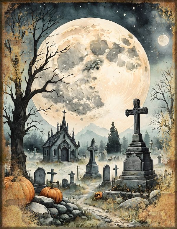 Junk Journal Papers: Printable Vintage Pages - Harvest Moon Hauntings - Commercial Use — image 51