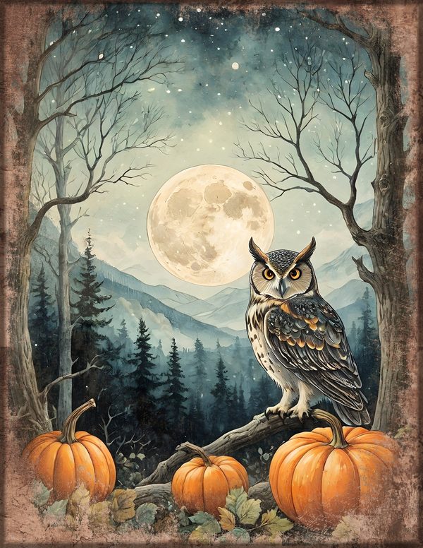 Junk Journal Papers: Printable Vintage Pages - Harvest Moon Hauntings - Commercial Use — image 52