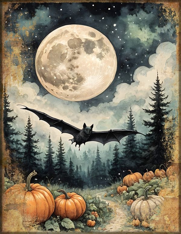 Junk Journal Papers: Printable Vintage Pages - Harvest Moon Hauntings - Commercial Use — image 53