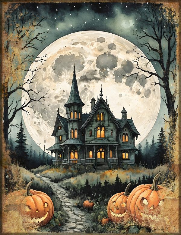 Junk Journal Papers: Printable Vintage Pages - Harvest Moon Hauntings - Commercial Use — image 57