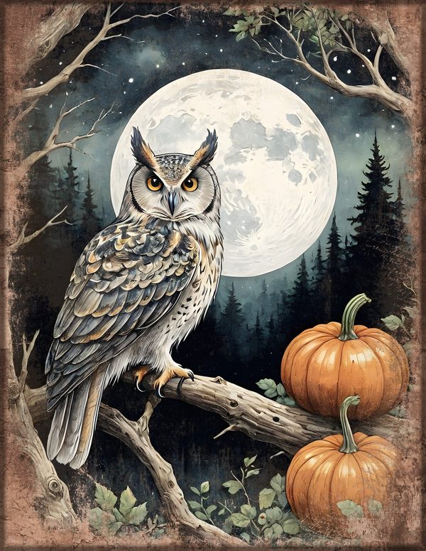Junk Journal Papers: Printable Vintage Pages - Harvest Moon Hauntings - Commercial Use — image 58