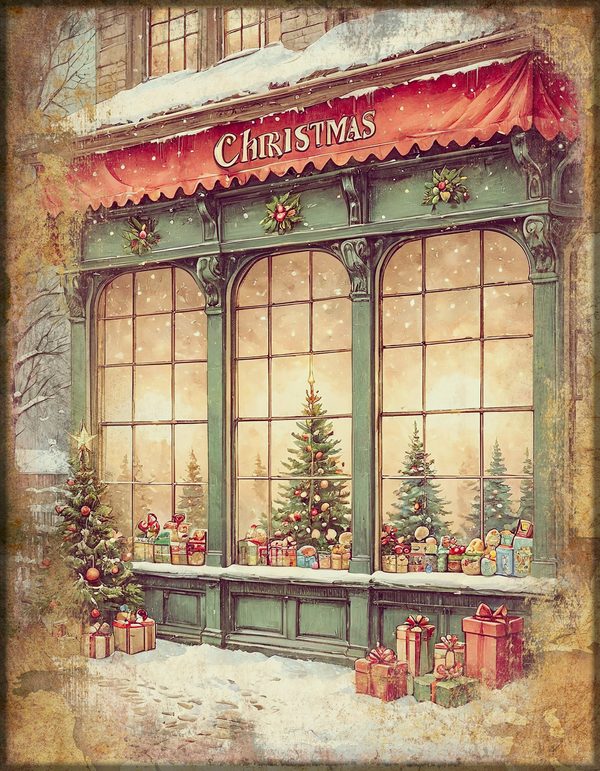 Vintage Christmas Morning Junk Journal Kit: Printable Papers, Cards, Tags (Digital Download) — image 5