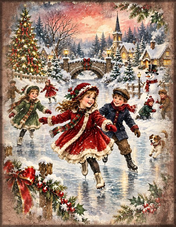 Vintage Christmas Morning Junk Journal Kit: Printable Papers, Cards, Tags (Digital Download) — image 6