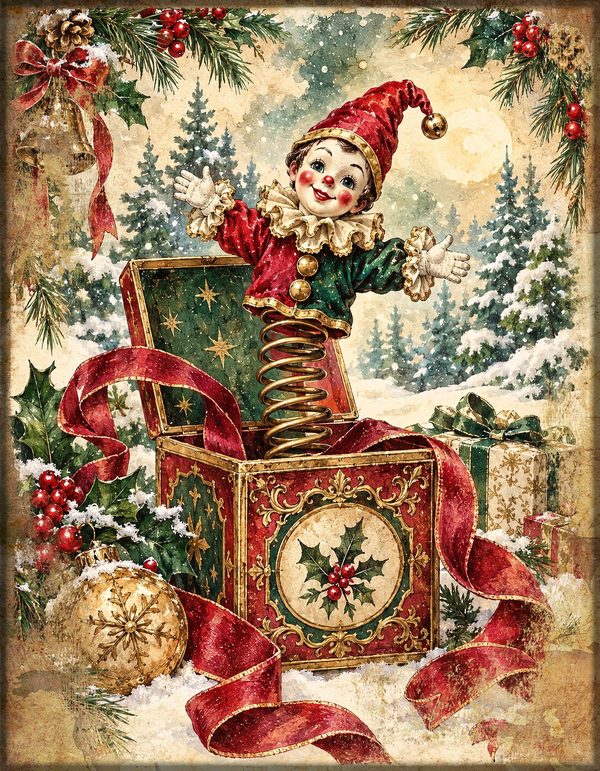 Vintage Christmas Morning Junk Journal Kit: Printable Papers, Cards, Tags (Digital Download) — image 7