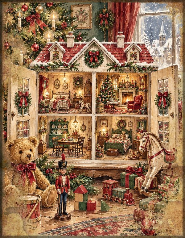 Vintage Christmas Morning Junk Journal Kit: Printable Papers, Cards, Tags (Digital Download) — image 8