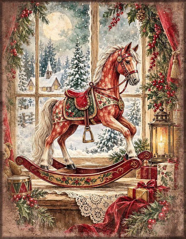 Vintage Christmas Morning Junk Journal Kit: Printable Papers, Cards, Tags (Digital Download) — image 12