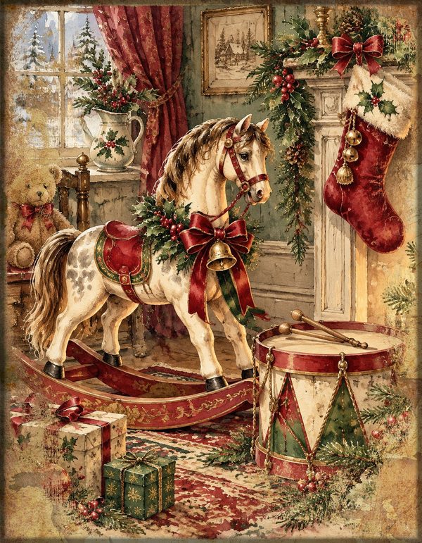 Vintage Christmas Morning Junk Journal Kit: Printable Papers, Cards, Tags (Digital Download) — image 14