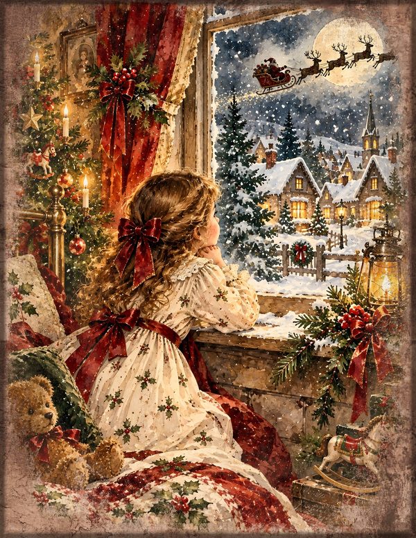 Vintage Christmas Morning Junk Journal Kit: Printable Papers, Cards, Tags (Digital Download) — image 21