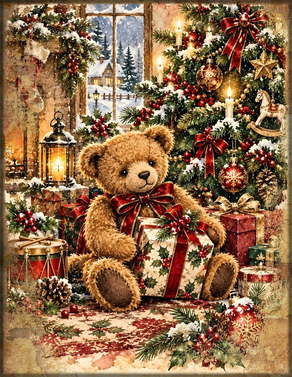 Vintage Christmas Morning Junk Journal Kit: Printable Papers, Cards, Tags (Digital Download) — image 24