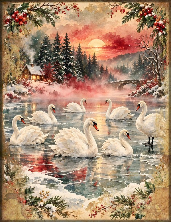 Twelvetide Junk Journal Kit: Printable Pages, Cards, Tags and Ephemera - Christmastide - Commercial Use — image 5