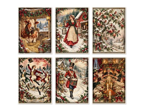 Twelvetide Junk Journal Kit: Printable Pages, Cards, Tags and Ephemera - Christmastide - Commercial Use — image 53
