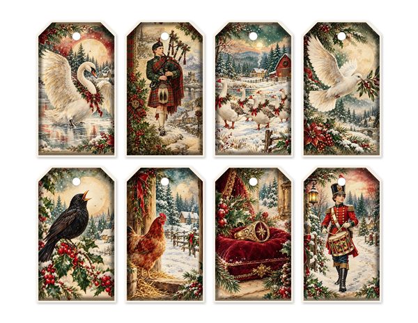 Twelvetide Junk Journal Kit: Printable Pages, Cards, Tags and Ephemera - Christmastide - Commercial Use — image 54