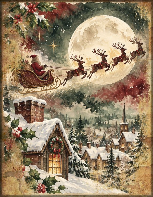Christmas Junk Journal Kit: Printable Pages, Cards, Tags and Ephemera - Father Christmas - Commercial Use — image 14