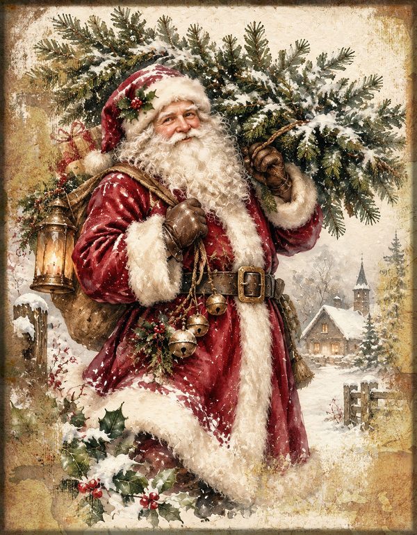 Christmas Junk Journal Kit: Printable Pages, Cards, Tags and Ephemera - Father Christmas - Commercial Use — image 16